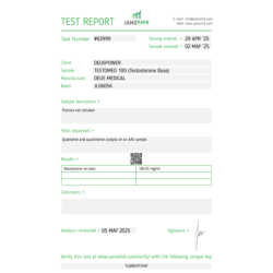 TESTOMED 100 (TESTOSTERONE BASE) | Deus Medical